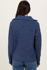 Navy Half Zip Pullover Sweater