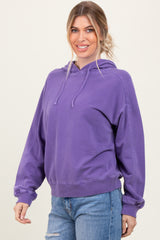 Purple French Terry Hooded Sweatshirt