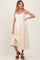 Cream Floral Embroidered Scallop Detail Maternity Midi Dress