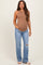 Light Blue Distressed Knee Slim Fit Wide Leg Maternity Jeans
