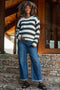 Navy Blue Cuffed Hem Wide Leg Cropped Maternity Jeans