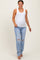 Light Blue Distressed Ripped Knee Straight Leg Maternity Jeans