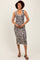 Multicolor Knit Sleeveless Leopard Print Midi Dress