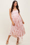 Light Floral Woven Pleat Skirt Maxi Dress