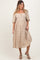 Taupe Floral Maternity Midi Dress
