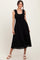 Black Eyelet Sleeveless Midi Dress
