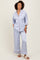Light Blue Satin Contrast Trim Pajama Pant Set