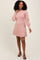 Pink Knit Bubble Sleeve Mini Dress