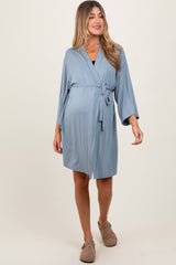 Blue Delivery/Nursing Maternity Robe