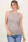 Mocha Heather Ribbed Scoop Neck Tank