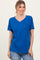 Royal Blue Oversized V-Neck Short Sleeve Tee