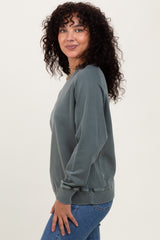 Light Olive French Terry Vintage Wash Pullover