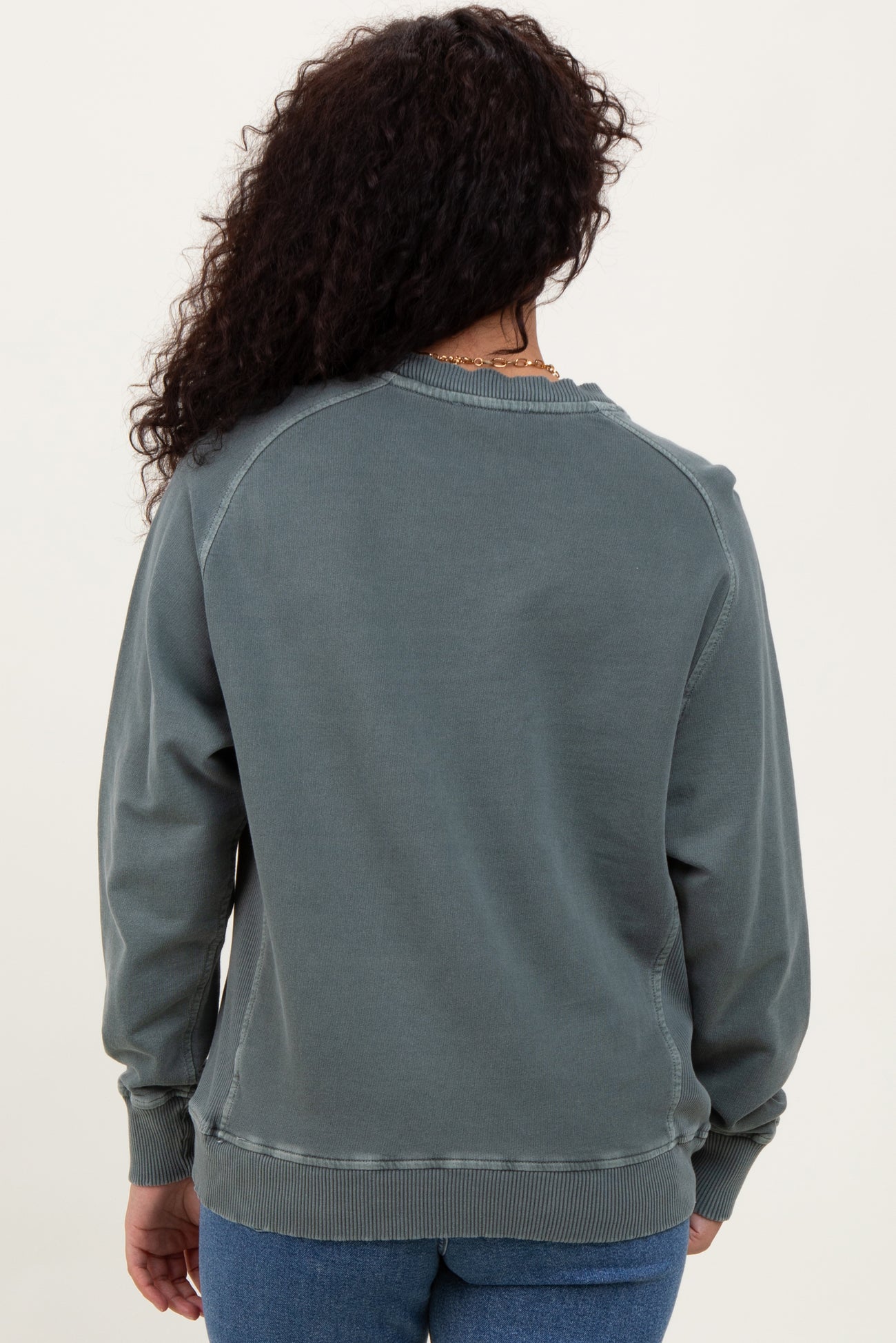 Light Olive French Terry Vintage Wash Pullover