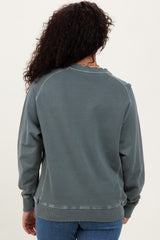 Light Olive French Terry Vintage Wash Pullover