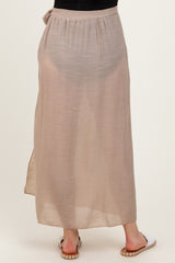 Beige Loose Beach Cover Up Maternity Skirt