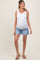 Light Blue High Rise Boyfriend Maternity Denim Shorts