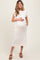 Cream Casual Sleeveless Pocketed Maternity Midi Dress