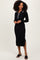 Black White Trim Collared Fitted Dress