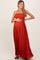 Rust Smocked Woven Maternity Maxi Dress