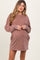 Camel Long Sleeve Oversized Sweatshirt Maternity Mini Dress