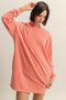 Coral Long Sleeve Oversized Sweatshirt Mini Dress