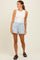 Light Blue Chambray Drawstring Front Pocket Shorts