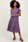 Plum Ruffle Sleeve V-Neck Tiered Midi Dress