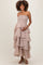 Beige Layered Maternity Maxi Dress
