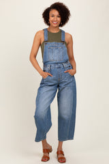Blue Barrel Leg Maternity Overalls