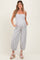 Cream Smocked Striped Balloon Maternity Jumpsuit