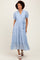 Light Blue Split Neckline Tiered Midi Dress