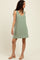 Light Olive Sleeveless Striped A-Line Mini Dress