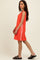 Coral Sleeveless Striped A-Line Mini Dress