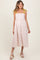 Cream Floral Shoulder Tie Button Down Maternity Midi Dress