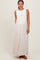 Cream Linen Mixed Overall Maternity Midi Dress