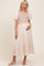 Cream Knit Mixed Tiered Maternity Midi Dress
