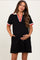 Black Contrast Trim Maternity Mini Polo Dress