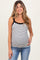 Ivory Striped Contrast Strap Maternity Tank