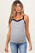 Navy Striped Contrast Strap Maternity Tank