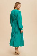 Jade Belted Long Sleeve Maxi Dress