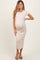 Cream Basic Crewneck Maternity Midi Dress