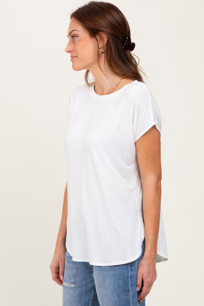 Ivory Dolman Sleeve Round Neck Top