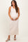 Cream Jacquard Sleeveless Side Slit Maternity Midi Dress