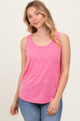 Fuchsia Heather Scoop Neck Tank Top