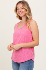 Fuchsia Heather Scoop Neck Tank Top