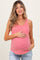 Coral Heather Scoop Neck Maternity Tank Top