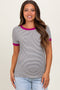Ivory Pinstripe Contrast Trim Maternity Tee
