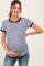 Navy Pinstripe Contrast Trim Maternity Tee