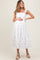 White Floral Embroidered Tiered Maternity Midi Dress
