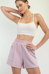 Light Pink Patch Pocket Shorts